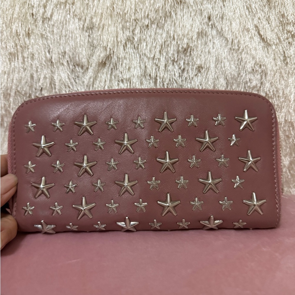 Authentic Jimmy Choo Mauve Wallet With Silver Sta… - image 8